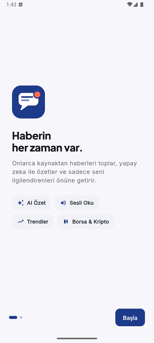 HaberimVar açılış ekranı